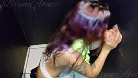 the argentine milf wanted to try the gloryhole, so i let her suck my dick until she orgasms with cum in mouth