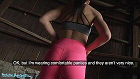 Public Agent Spots Hot Fitness Babe in Tight Pink Yoga Pants. She Shows Big Ass for Cash Before Rough Gym Penetration and Facial.
