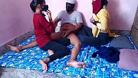 Fuck friends girlfriend with friend real threesome porn in hindi voice desi sex on ranch 😜