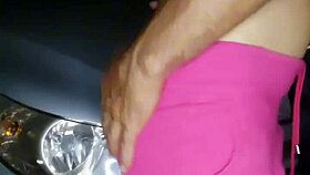 Amanda intensely gives her pussy in the garage