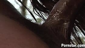 busty anna nova enjoys sucking big black cock outdoors