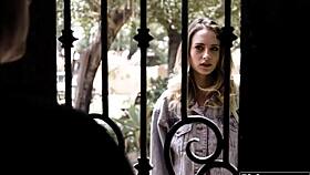 new foster teen 18+ starts sucking stepdaddy. she rides him hard with her petite shaved body.