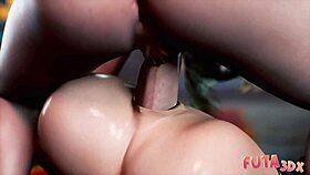 Futa3dx - brunette futa prays to blonde goddess to come fuck her hard in deepthroat and bent over.