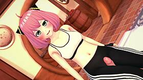 anya rides big dick after gym in hentai