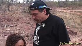 skinny african babe gets pounded hard outdoors in a raw encounter.