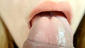 amateurs explore extreme close-up homemade blowjob techniques with blonde couple