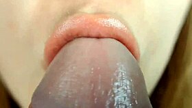 amateurs explore extreme close-up homemade blowjob techniques with blonde couple
