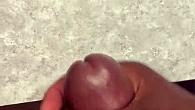 Huge cumshot all over my bathroom counter