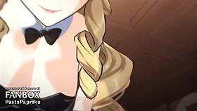 bent over doggystyle creampie in 3d hentai