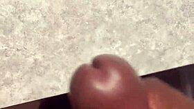 Huge cumshot all over my bathroom counter