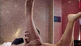 Kimberly in room casting, legs open for ass licking from new angle