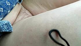 Housewife Enjoys Secret Car Fun Outdoors