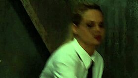 The chained woman faces merciless whipping in the second no escape