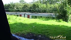 Redhead's tight pussy fucked outdoors 😏