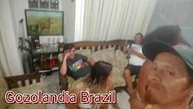 The swing couple's wild night with blonde and brunette getting facials from big cocks.