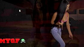 My Gf - Binky Beaz Is Shy At First But Finally Agrees To Swallow Leos Hard Dick Outside Her New House