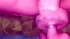 She Moans as I Fill Her Tight Pussy with Gigantic Dildo