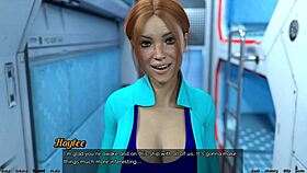 Stranded In Space 7: Red-Haired Step Sister Enjoys Shower In 3D Cartoon Game