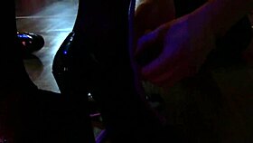 Inked babe nyx gets tied and tickled topless in stockings