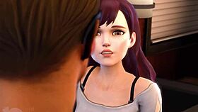 d va and fuckbuddies in cartoon blowjob action