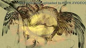 Vintage Erotic Drawings Contrast Antique Comic Anime Hentai.