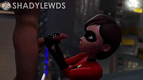 helen parr giving handjob on rooftop