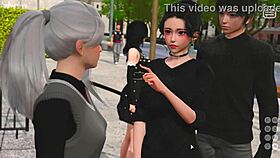 i continue playing my bully is my lover part 26, fingering my slut lover in the toilet with her monster cock