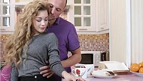 Blonde Flat Teen Takes Monster Cock Cumshot