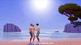 BEACH WALK with Taylor and Joe in sensual 3D hentai preview.