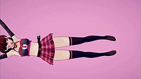 Cosplay cat girl dances bent over in doggystyle 3D anime hentai