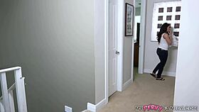 stepmilf uses cock to stay quiet