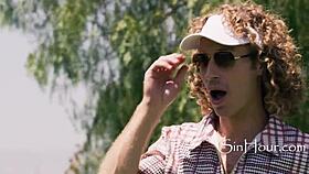 Golf course trannys fuck hungry trophy wife in group action.