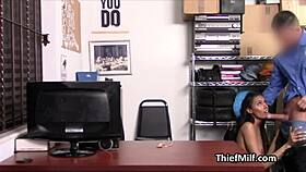 Yo, this milf got punished hard for stealing chocolate at the office! 😲