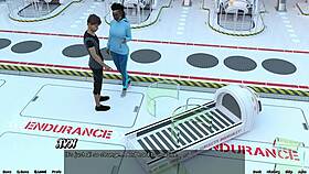 Stranded In Space 7: Red-Haired Step Sister Enjoys Shower In 3D Cartoon Game