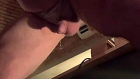 watch this fat white gay sissy squirt cum during machine fucking