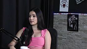 Karen goncalves experiences intense menage with actor in sheer red lingerie