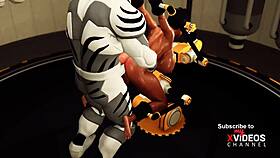 This big tits beauty in restraints loves getting fucked hard by a monster cock 😈