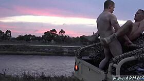 Gay soldier in military masturbates and gets ass cheeks 😏