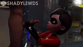 helen parr giving handjob on rooftop