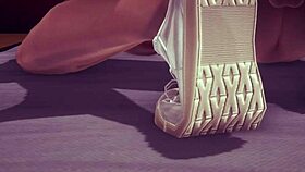 Яой фембой Вокалоид - Лен в интенсивной аниме-тройке с хэндджобом и футджобом