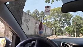 Feeling risky asking hot stranger for handjob on street