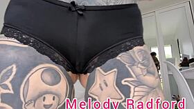 black and red lingerie try on haul closeup