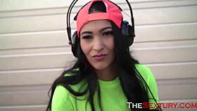 The brunette teen dances seductively before getting fucked hard by young cock lutro and avablackk.