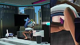 Yuuka-san cowgirl riding with big tits and squirting.