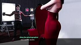 Monica model poses uncensored in 3d cartoon photoshoot.