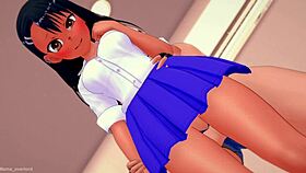 Nagatoro puts on old uniform for uncensored hentai toy play 😈