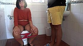 French Amateur Stepmom Caught Pissing From Hairy Pussy