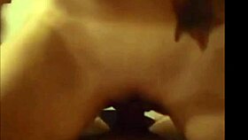 An older woman bounces and finishes him off.