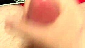 Intense solo cumshot in bed