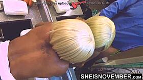 Ebony Geek Trades Ass For Repair? Monster Cock Bangs Bubble Butt!